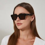 משקפי שמש Nia מסגרת מרובעת בצבע חום הוואנה