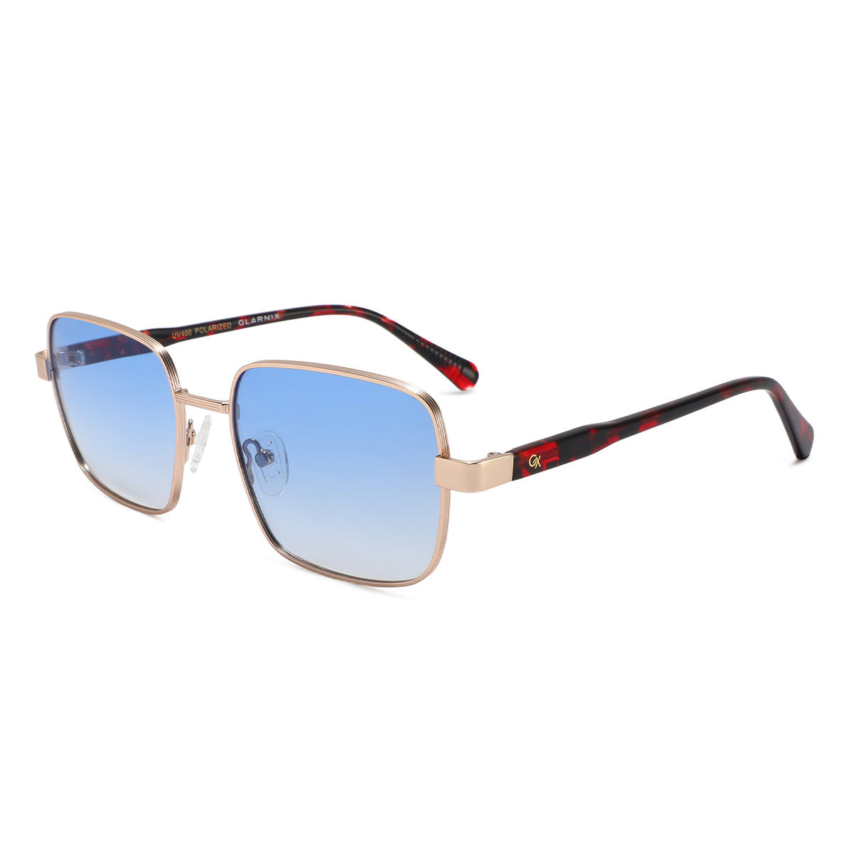 משקפי שמש Zeph מסגרת מרובעת בצבע זהב וחום הוואנה