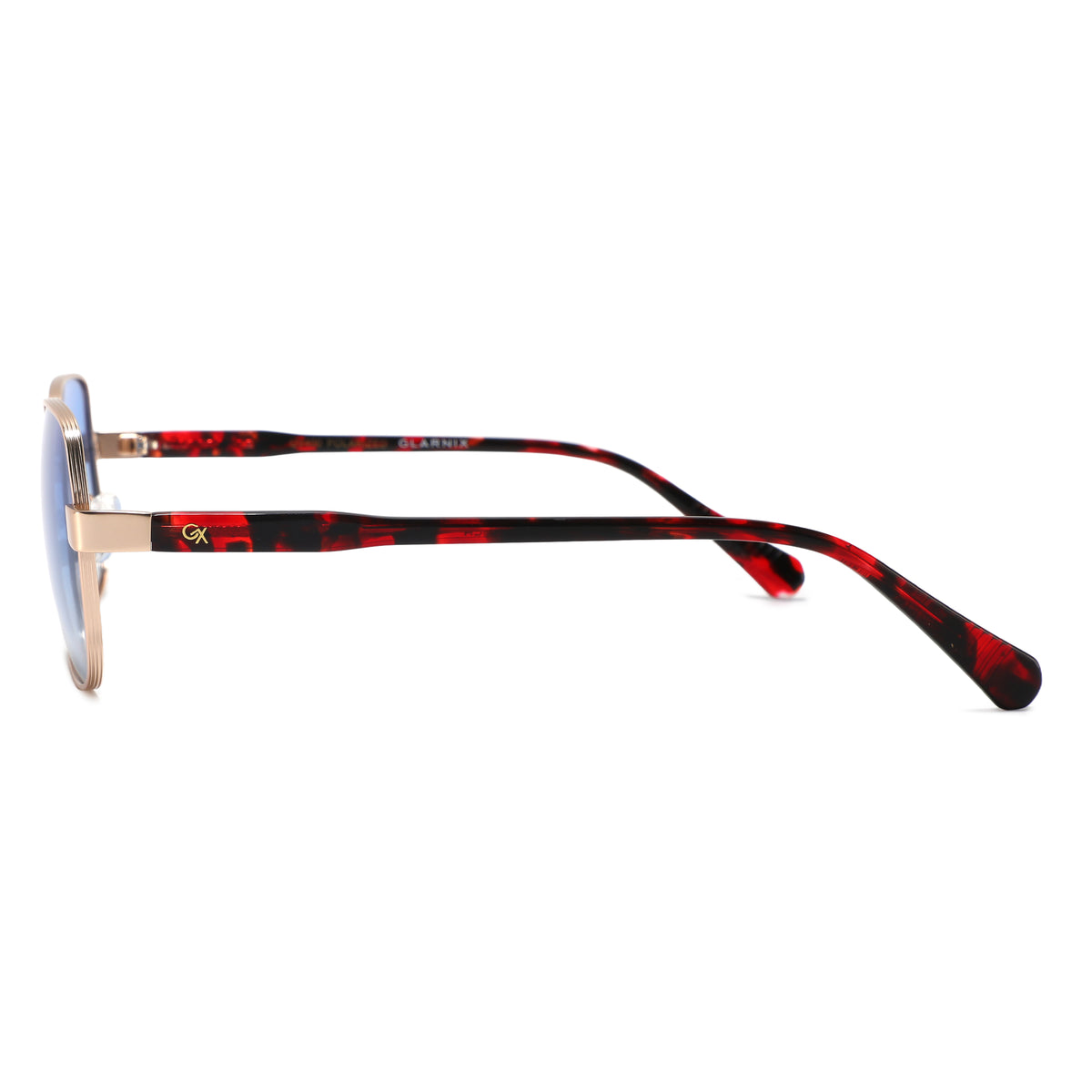 משקפי שמש Zeph מסגרת מרובעת בצבע זהב וחום הוואנה