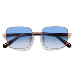 משקפי שמש Zeph מסגרת מרובעת בצבע זהב וחום הוואנה