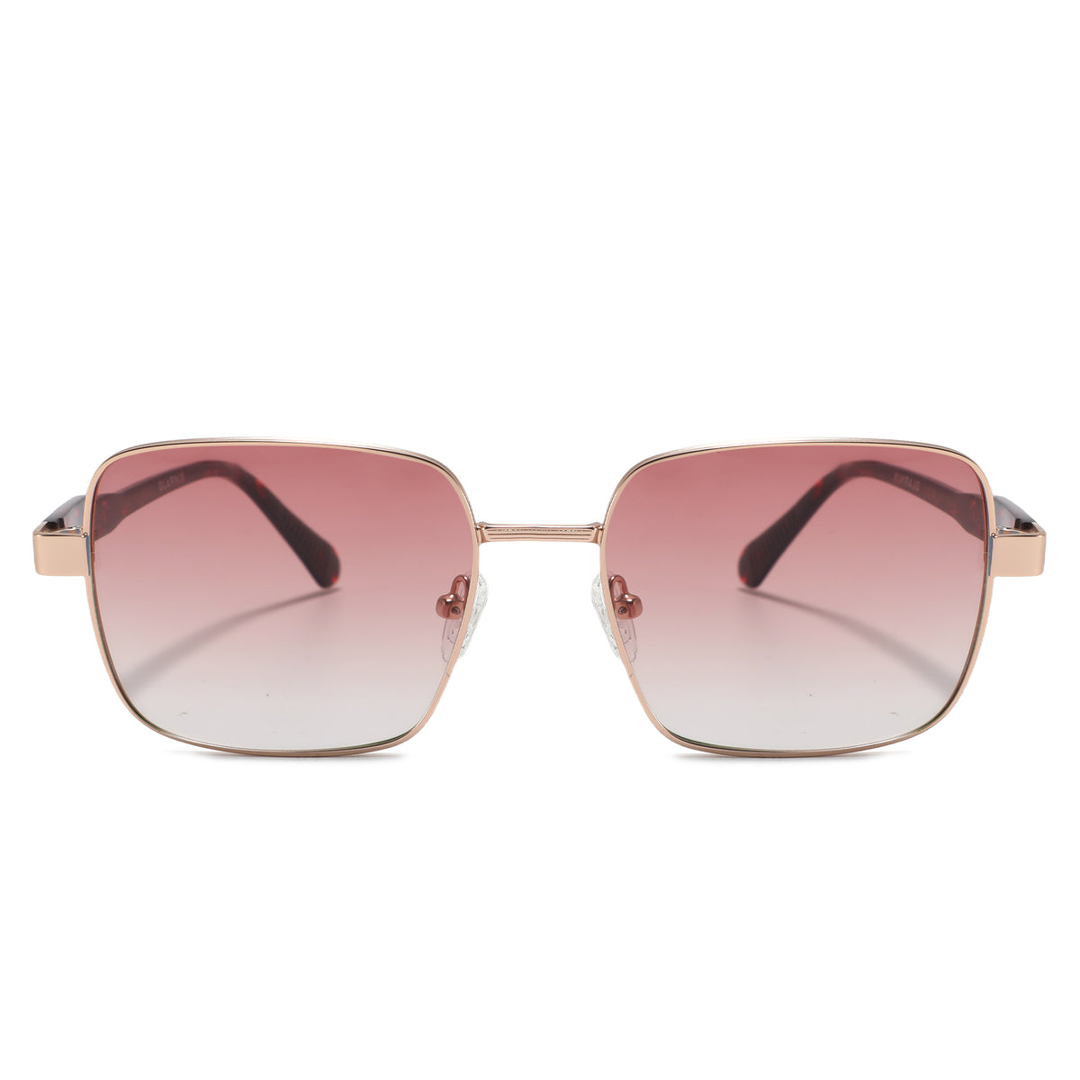 משקפי שמש Zeph מסגרת מרובעת בצבע זהב וחום הוואנה