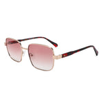 משקפי שמש Zeph מסגרת מרובעת בצבע זהב וחום הוואנה