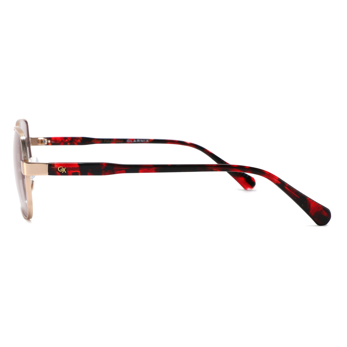 משקפי שמש Zeph מסגרת מרובעת בצבע זהב וחום הוואנה