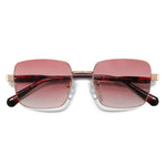 משקפי שמש Zeph מסגרת מרובעת בצבע זהב וחום הוואנה