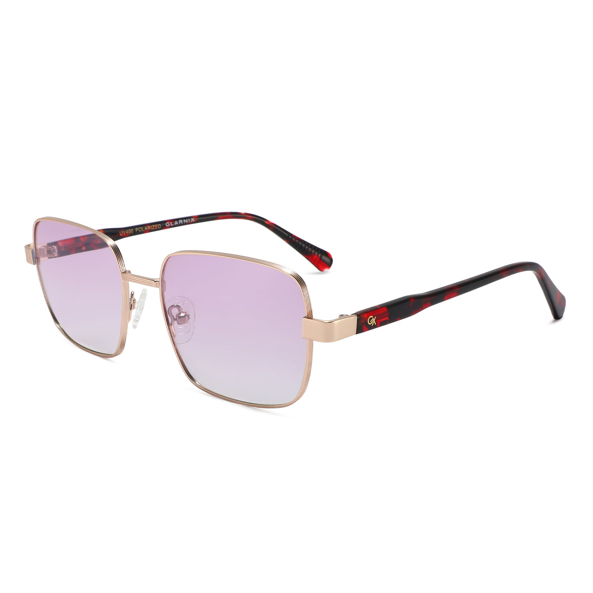 משקפי שמש Zeph מסגרת מרובעת בצבע זהב וחום הוואנה