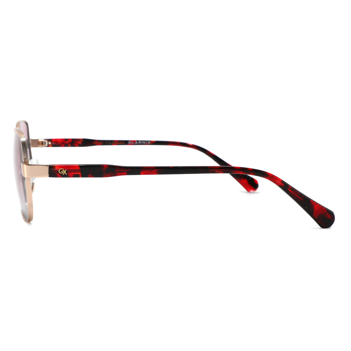 משקפי שמש Zeph מסגרת מרובעת בצבע זהב וחום הוואנה