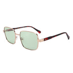 משקפי שמש Zeph מסגרת מרובעת בצבע זהב וחום הוואנה