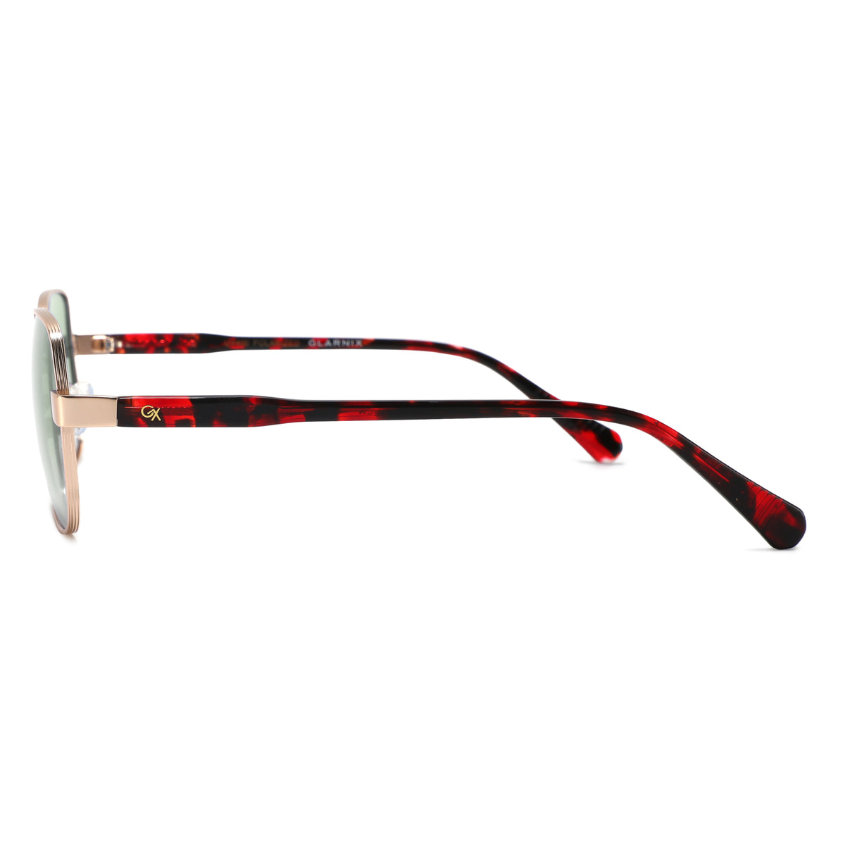 משקפי שמש Zeph מסגרת מרובעת בצבע זהב וחום הוואנה