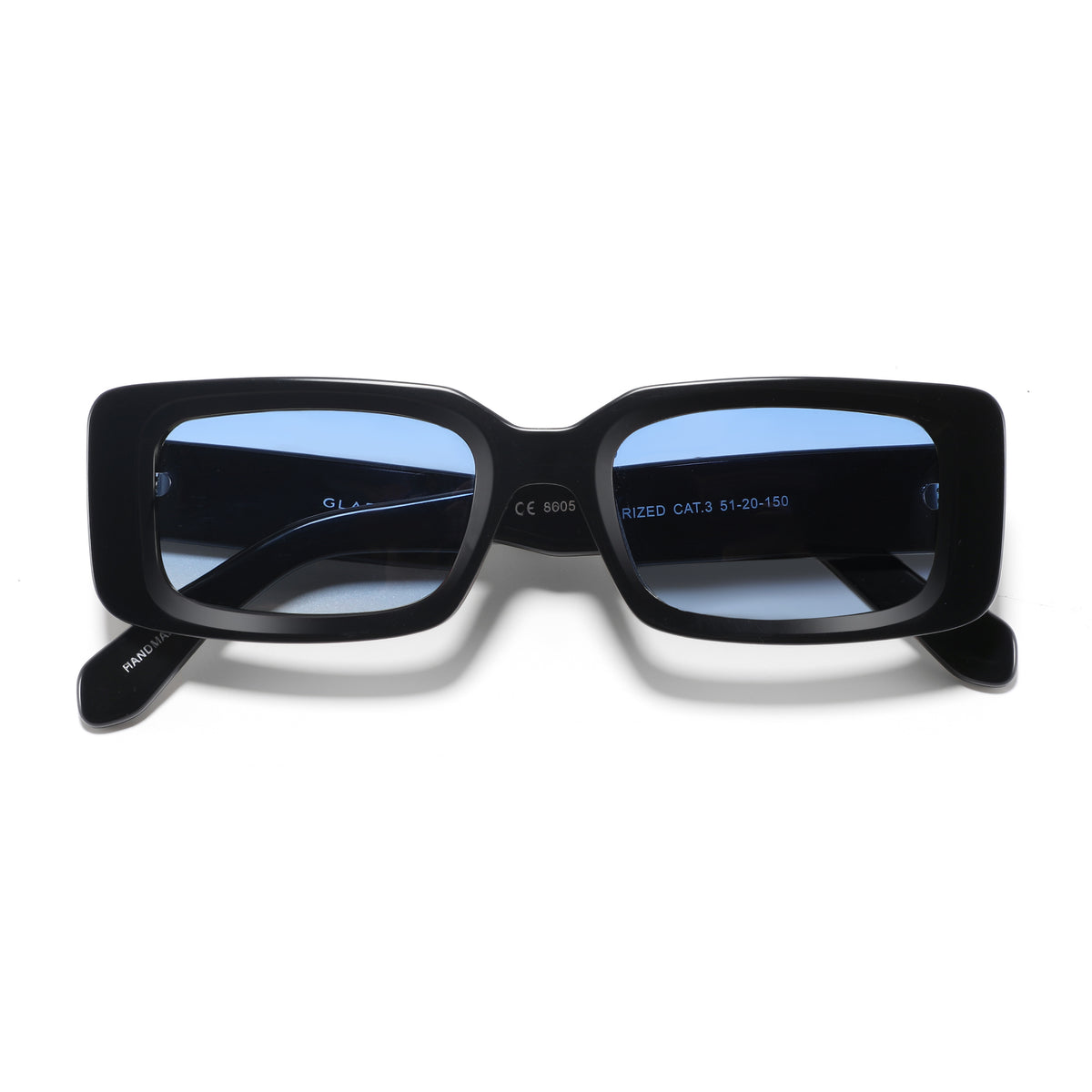 משקפי שמש Ares מסגרת מלבנית בצבע שחור