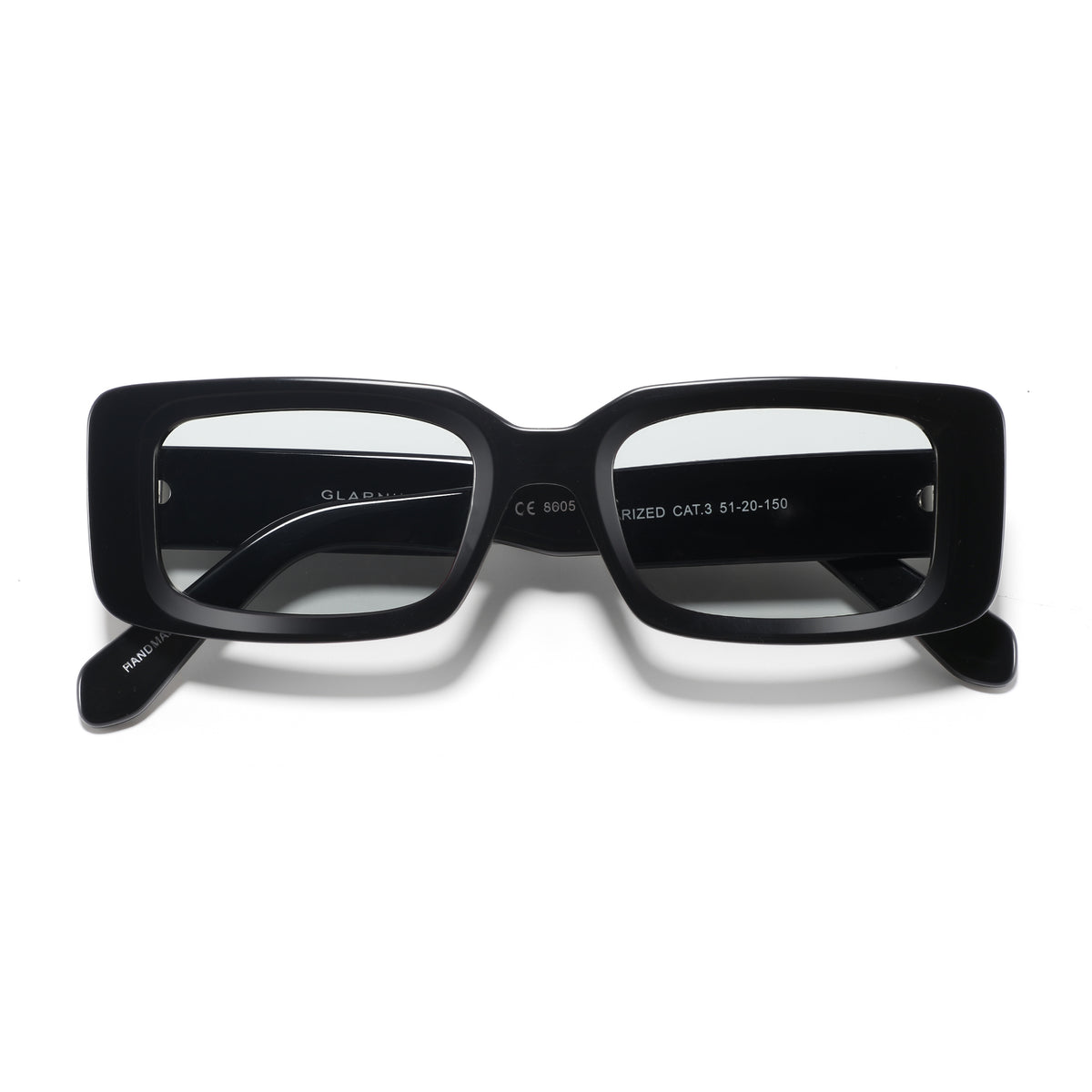 משקפי שמש Ares מסגרת מלבנית בצבע שחור