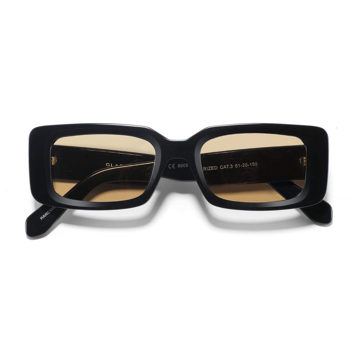 משקפי שמש Ares מסגרת מלבנית בצבע שחור