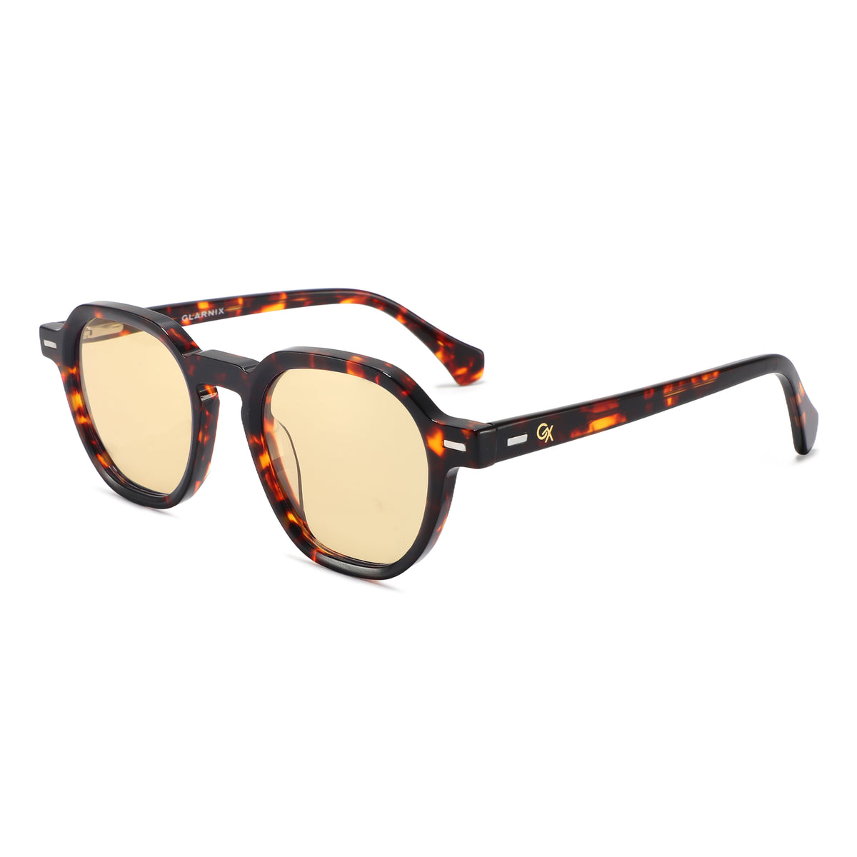 משקפי שמש Indra מסגרת עגולה בצבע שחור