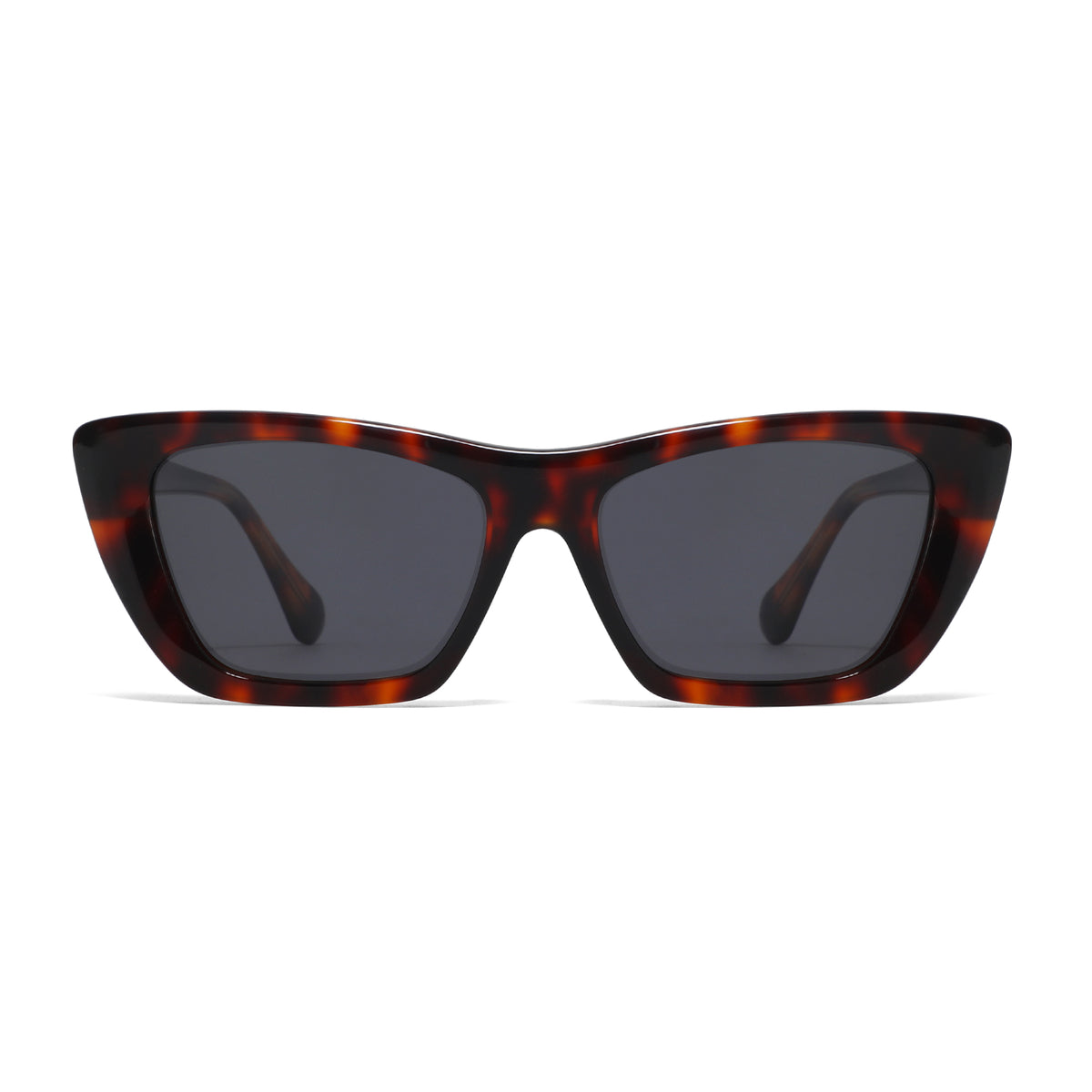 משקפי שמש Cleo מסגרת חתולית בצבע שחור עם חום הוואנה