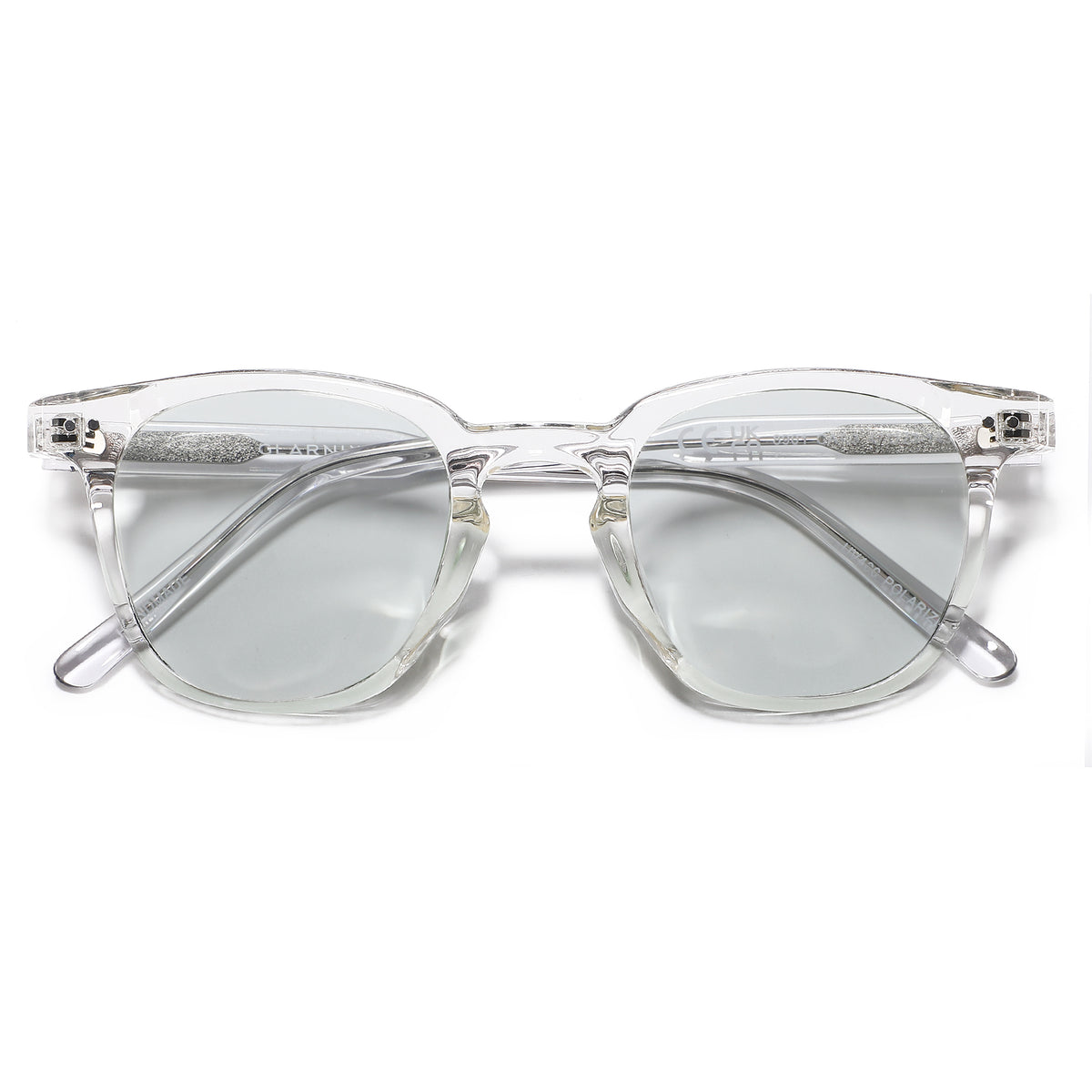 משקפי שמש Aura מסגרת עגולה בצבע שקוף