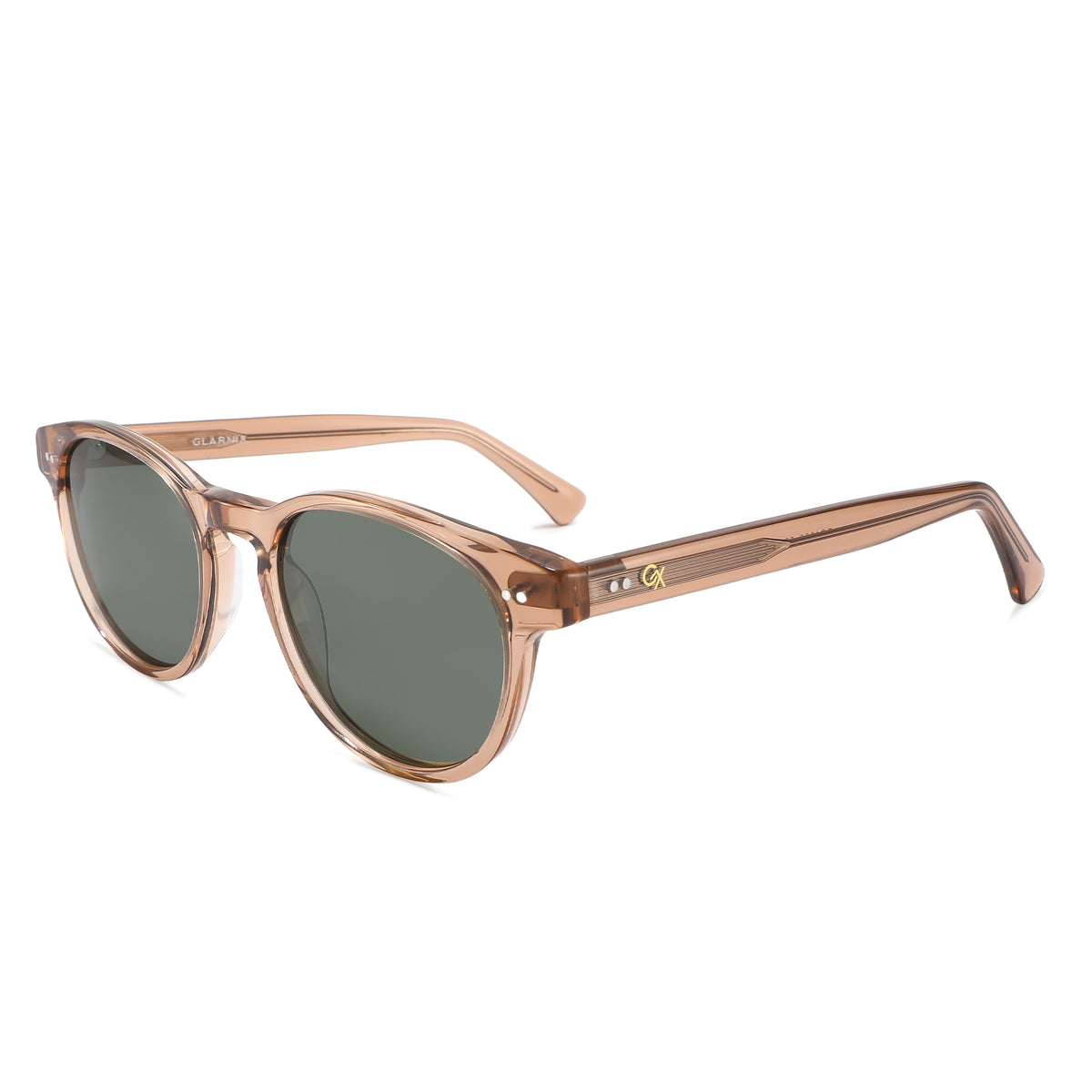 משקפי שמש Thea מסגרת עגולה בצבע חום שקוף