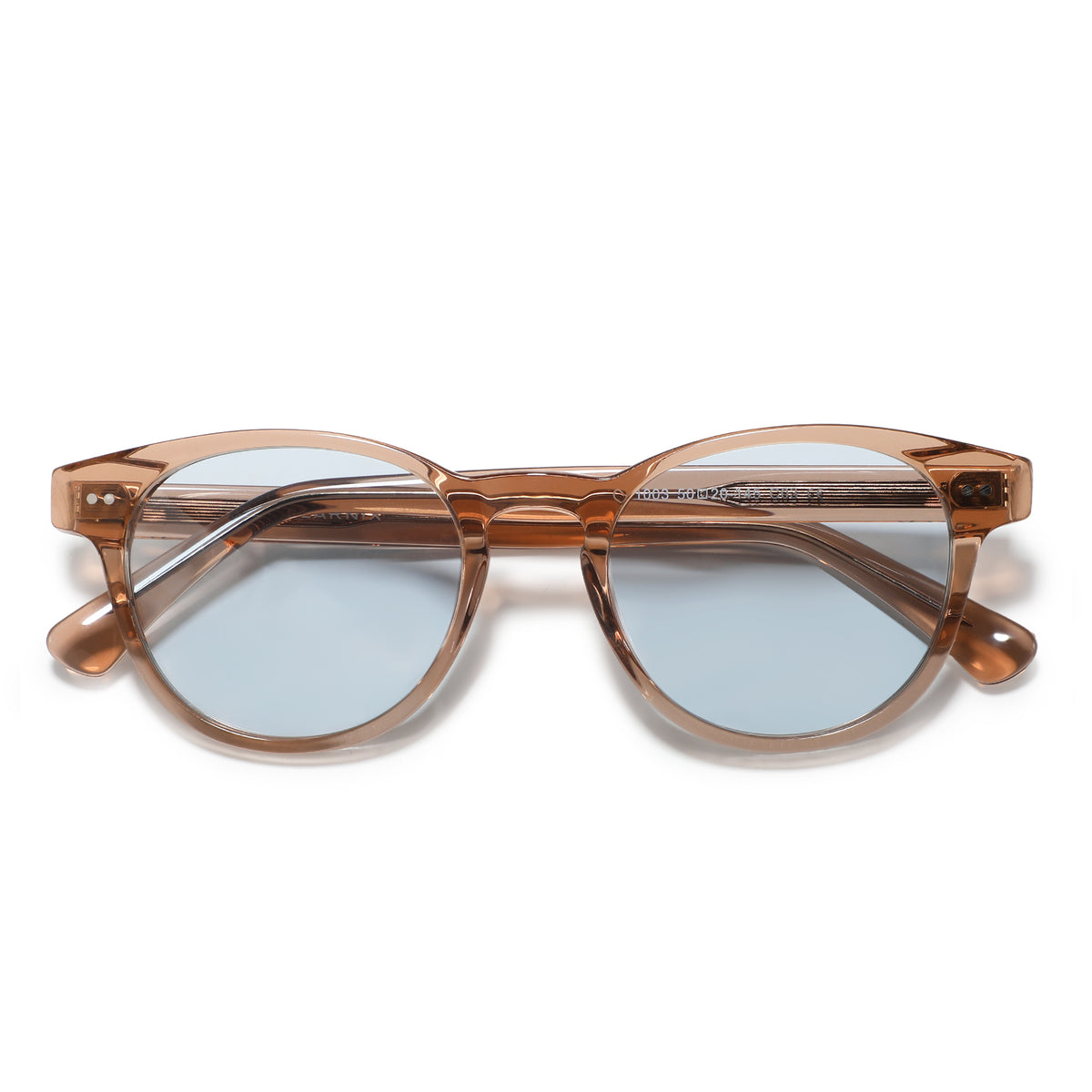 משקפי שמש Thea מסגרת עגולה בצבע חום שקוף